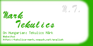 mark tekulics business card